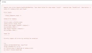 pandera validation failure